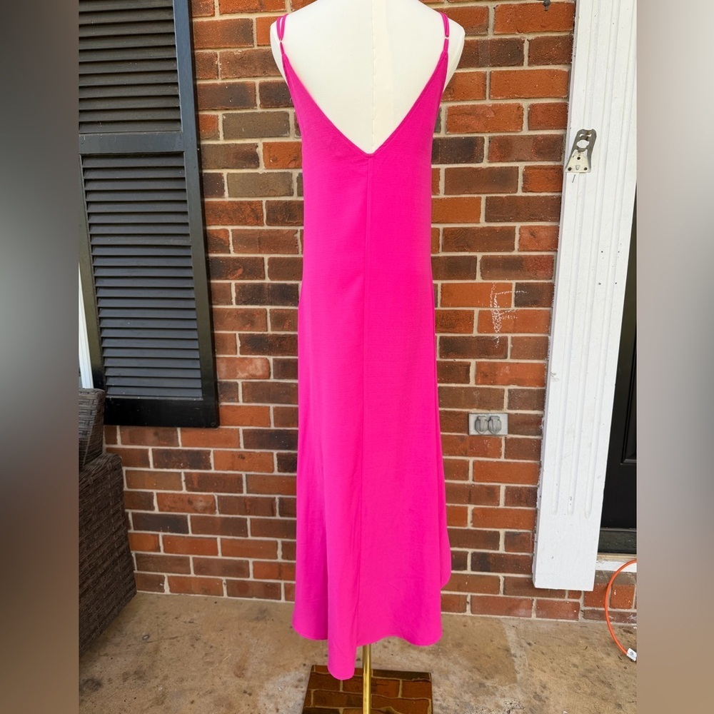 Bright Pink V-Neck Slip Dress High Low Hem Women’s Size Extra Small - Picture 2 of 2